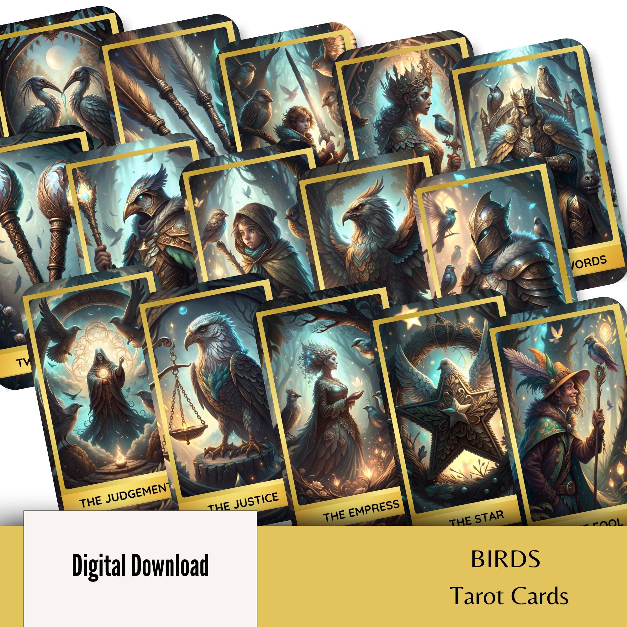 Birds Tarot Deck – Mythical Avian Fantasy, 78-card Printable (digital ...