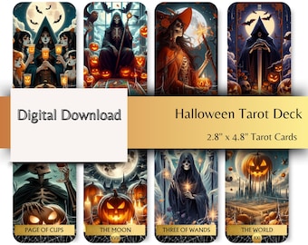 Halloween Tarot Deck: 78 Spooky Gothic Cards (Digital Download)