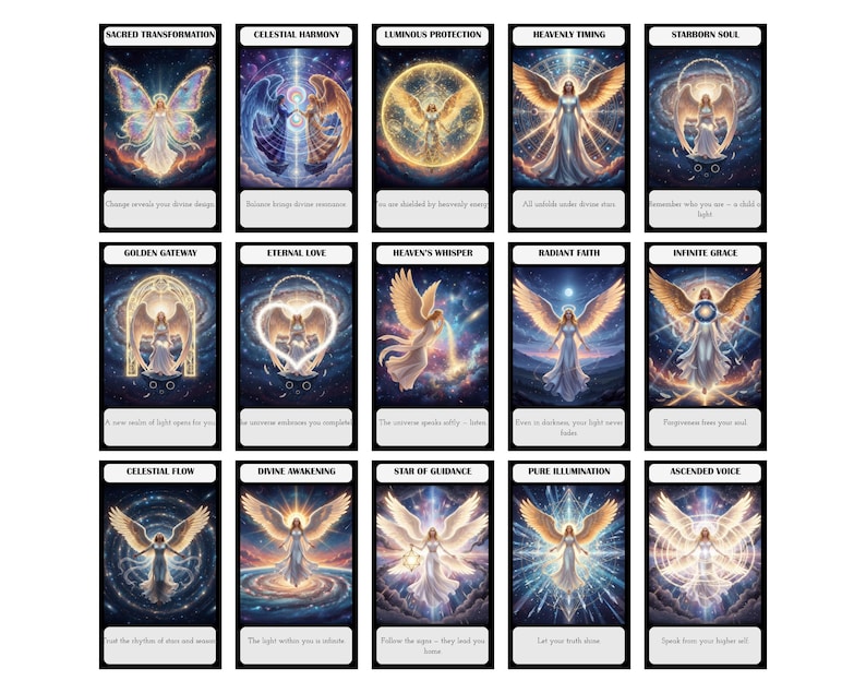 Celestial Angel Oracle Cards: Printable Deck (digital Download) - Etsy