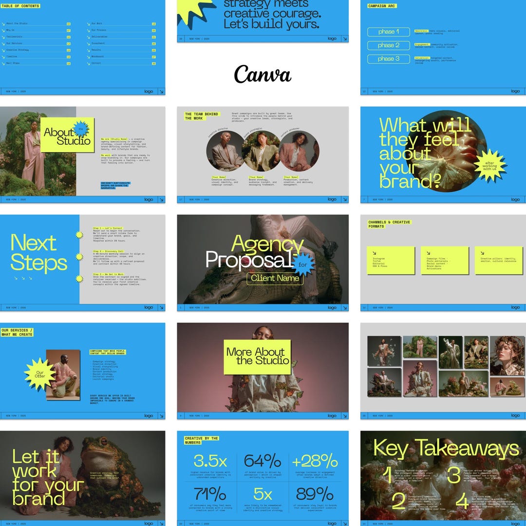 Creative Pitch Deck Canva Template | Agency and Freelancer Presentation ...