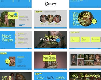 Canva-sjabloon voor pitchdeck voor creatief bureau | Presentatie campagnevoorstel voor creatieve studio's en bureaus