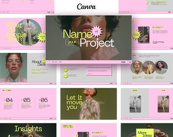 Mall för rosa Canva-presentation, kreativt bildspel och affärsförslag, estetisk kampanjpresentation