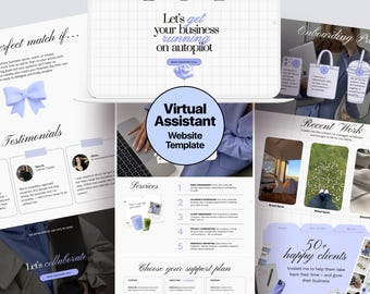 Virtueller Assistent Website Vorlage Canva | Done for You Webseite | Coach Freelancer One Page Landing Page