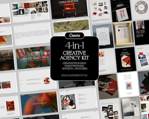 Creative Agency Canva Kit | Pitch Deck, Client Proposal & Social Media Templates