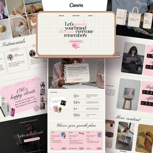 Portfolio för sociala medier-hanterare | Redigerbar Canva-webbmall | Rosa estetik