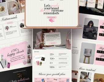 Social Media Manager Portfolio | Editable Canva Website Template | Pink Aesthetic