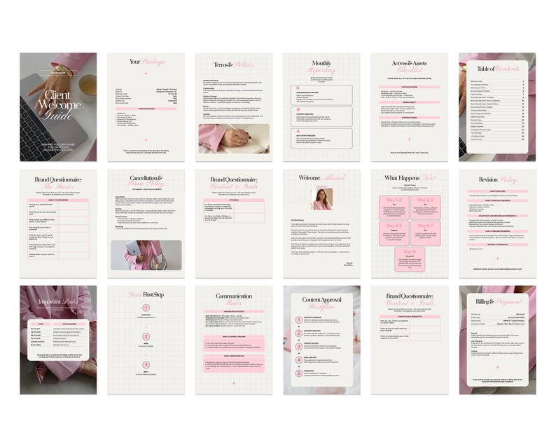 Social Media Client Onboarding Template Canva | SMM Welcome Packet ...