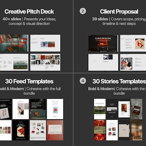 Creative Agency Pitch Deck Canva template featuring 42 editable presentation slides with modern editorial layouts.