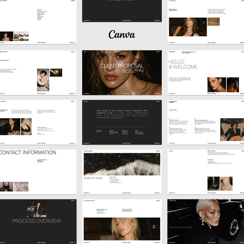 Client proposal template Canva — 38 fully designed slides for freelancers and agencies