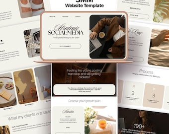 Sjabloon voor Canva-website voor socialmediamanager | Creatieve marketingportfolio voor bestemmingspagina's voor influencer, life coach, UGC-contentmaker