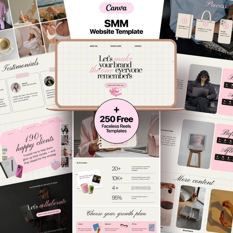 Social Media Portfolio Canva Website | UGC Ersteller Content Ersteller Landing Page + 250 Faceless Reels Videos Bild 1