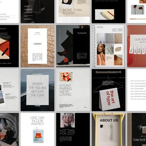 Collection of 30 editable Instagram Story templates for creative agencies and design studios in vertical 9:16 format.