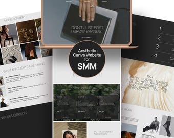 Plantilla web de Canva, gestor de redes sociales, creador de contenido generado por el usuario para portafolios editoriales de moda, página de destino minimalista de lujo.