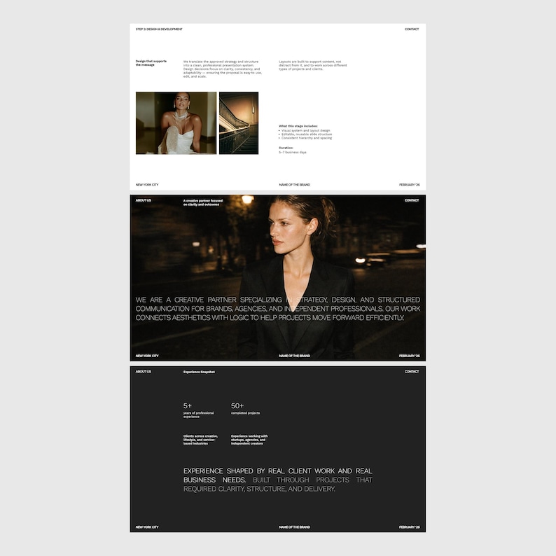 Client pitch Canva — process overview and project timeline for agencies and service providers