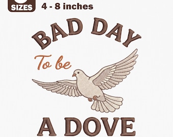 Bad Day To Be A Dove Embroidery Design | Vintage Bird Hunt Machine File