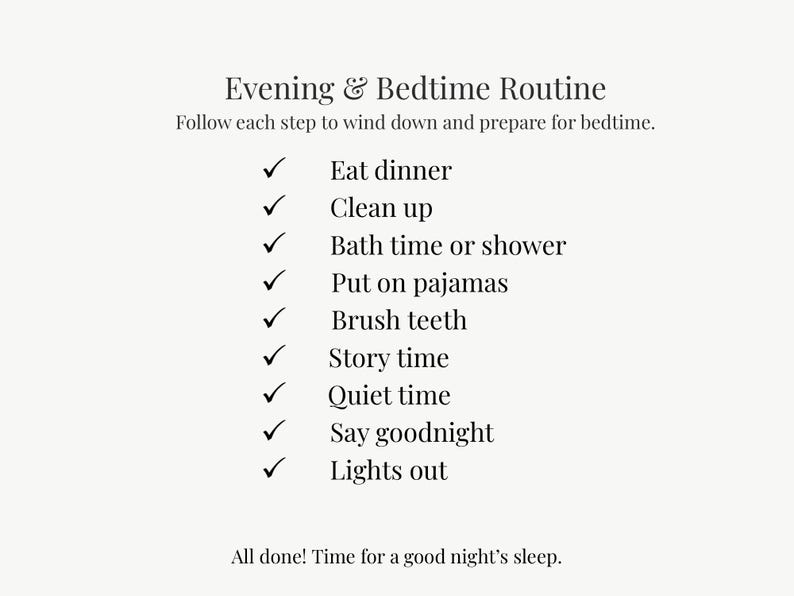 Kids Daily Routine Chart Printable | Morning & Bedtime Checklist ...