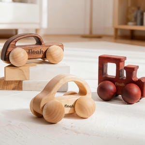 1 Piece Handmade Wooden Toy Car, Cute Minimalist Vehicle Toy, Small Push Toddler Plaything, Kids Nursery Decor, Little Driver Gift for Baby