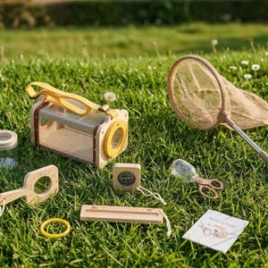 Personalized Wooden STEM Explorers Kit, Forest Field Lab Discovery Pack, Journey Wander Gear Set, Wonder Trail Keepsake Gift for Kids Baby