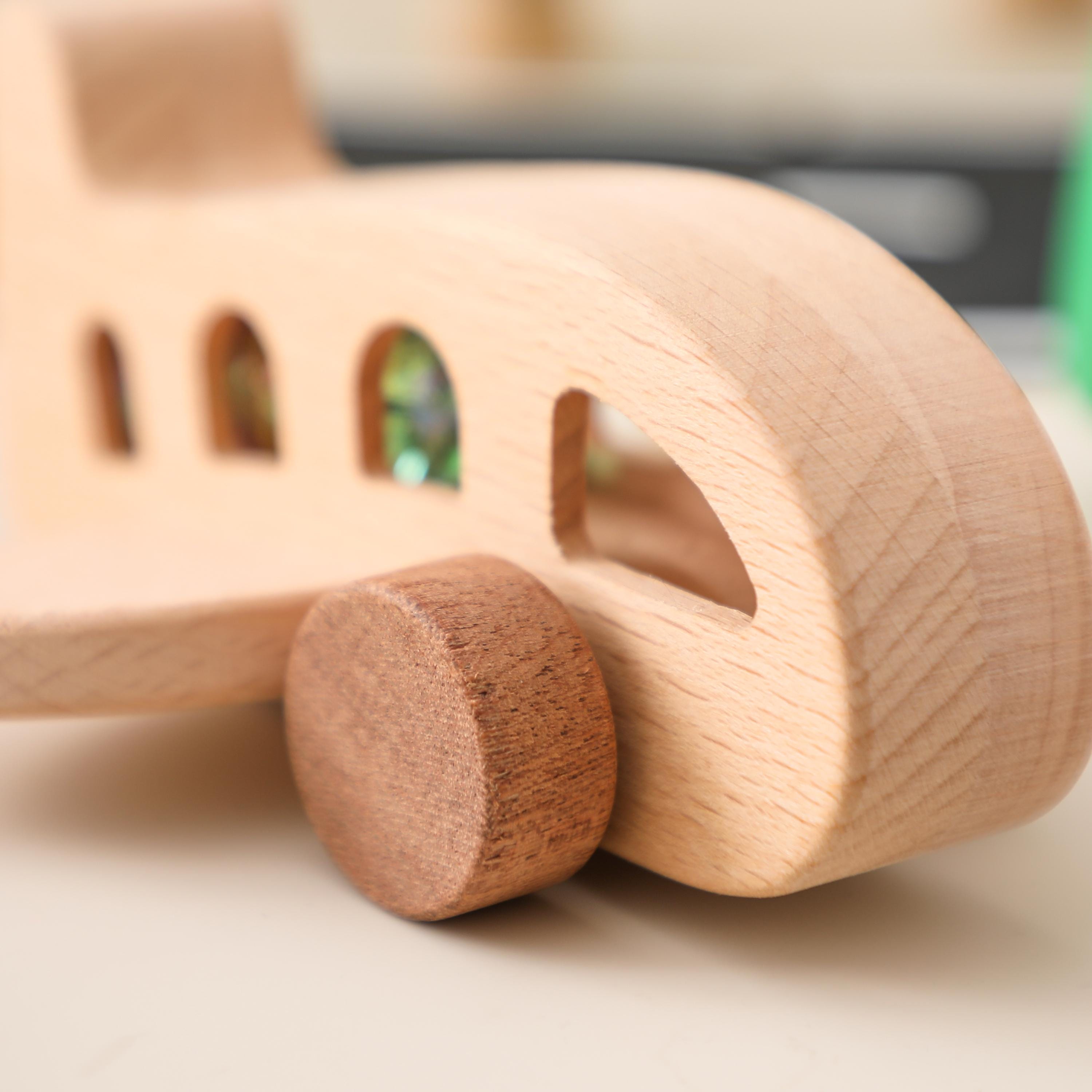 Personalized Wooden Airplane Rattle, Custom Baby Name Toy Natural Wood ...
