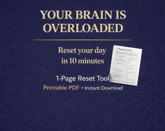 Entrepreneur Clarity Planner Printable | Business Focus Worksheet PDF | Decision Reset for Founders | Instant Download
