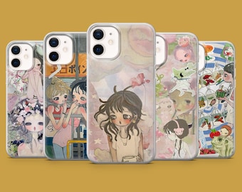 Funda de teléfono Aya Takano con estética preppy para iPhone 17, 17Pro, 16, 15, 14, 13, 12, Samsung S26, S25, S24, S23, A16, Pixel 10, 10A, 9A