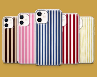 Stripes Phone Case Straight Line Striped Cover for iPhone 17, 17Pro, 16, 15, 14, 13, 12, Samsung S26, S25, S24, S23, A16 Pixel 10A, 10Pro, 9