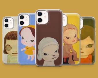 Yoshitomo Nara Phone Case Japanese Kawaii Cover for iPhone 17, 17Pro, 16, 15, 14, 13, 12, Samsung S26, S25, S24, S23, A16 Pixel 10A, 10, 9A