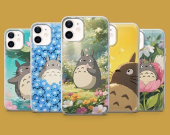 Totoro Anime Handyhülle Kawaii Waldgeist Cover für iPhone 17, 17Pro, 16, 15, 14, 13, 12, Samsung S26, S25, S24, S23, A16 Pixel 10A, 9A