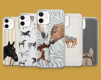 Cute Horse Phone Case Stallion Equestrian Cover for iPhone 17, 17Pro, 16, 15, 14, 13, 12, Samsung S26, S25, S24, S23, A16 Pixel 10A, 10, 9A