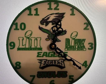 Custom Philadelphia Philly Football Fan Wall Clock with Championship-Inspired Design Eagles