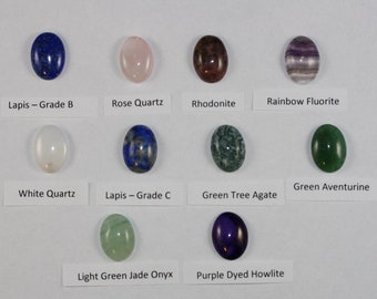 13 x 18 mm Cabochons - Package of 8 gemstones