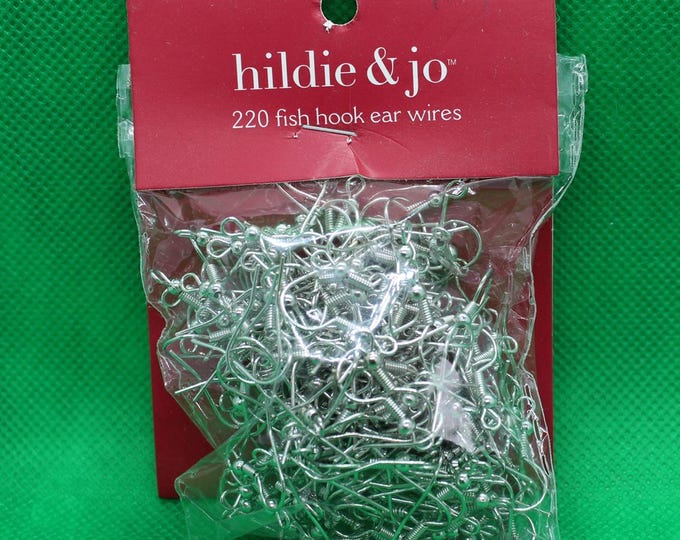 Fishhook Style Ear Wires - Bright Silver - Packages of 220