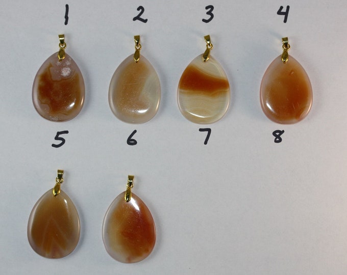 Carnelian Agate Teardrop shaped Pendant