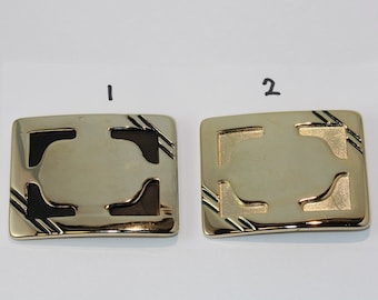 Engravable Jazzed Buckle Bright Gold Plate - Two Styles