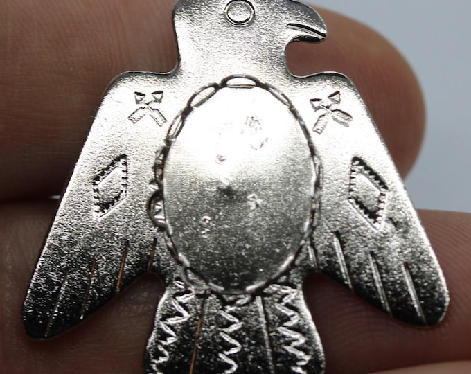 Bolo Slide, Eagle Design, 13x18 mm Bezel Mount, Silver Plated