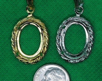 Oval Rope Pendant for 13x18mm Stone – Gold or Silver Plate (Package of 3)