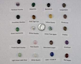 8 x 10 mm Cabochons - Package of 12 gemstones