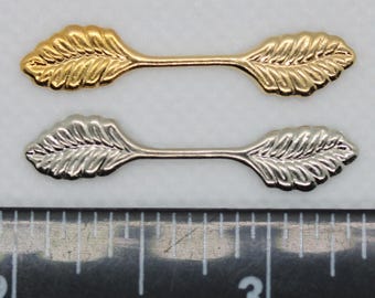 Leaf Fold Over Pinch Bail - 1 3/8 Inches - Available in Silver or Gold Plated