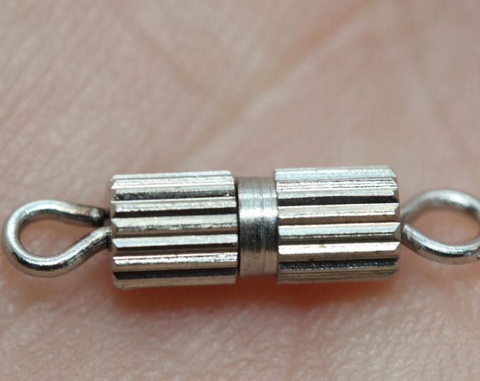 14mm Barrel Clasp Package of 36 - Bright Nickle Silver Plated Finish