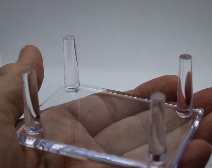 Lucite Four Peg Geode Stand