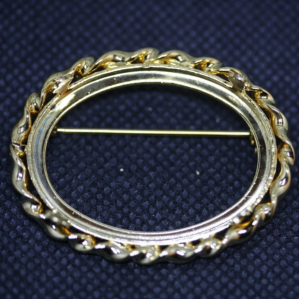 Horizontal Oval Twist Rope Brooch - Pack of 3