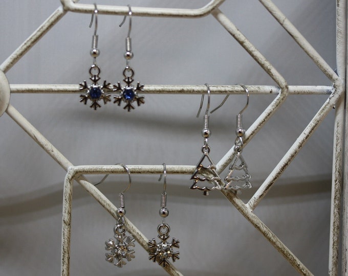 Christmas Earrings - 3 Different styles (silver plated)