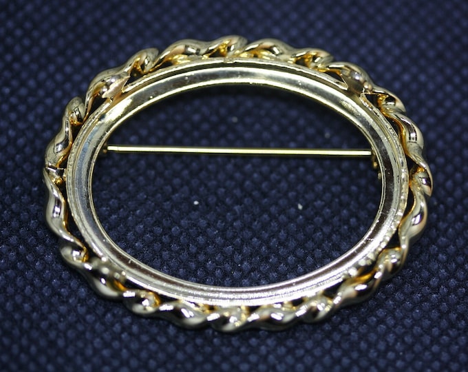 Horizontal Oval Twist Rope Brooch - Pack of 3