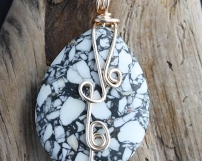 Brecciated Jasper Wire Wrapped Pendant - Item 1164