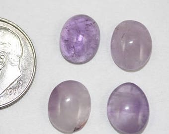 8 x 10 mm Light Purple Amethyst Cabochons - Package of 4 stones