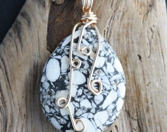 Brecciated Jasper Wire Wrapped Pendant - Item 1167