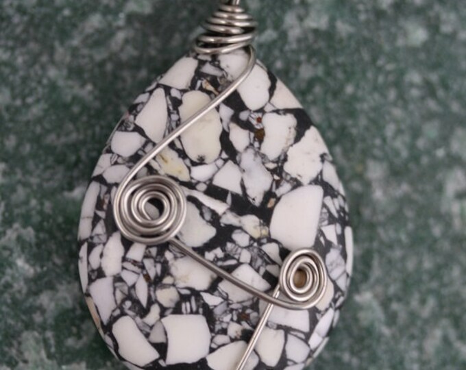 Brecciated Jasper Wire Wrapped Pendant - Item 1795