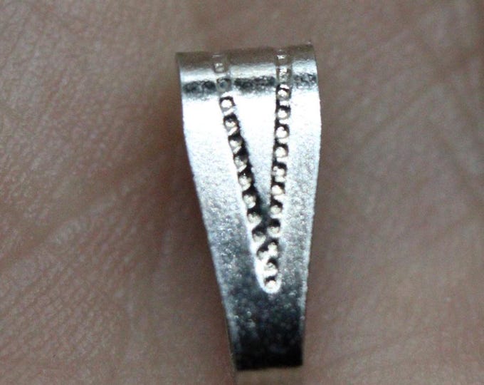 Rhodium Silver Locket Bail Loop for Chain Pendant Findings - Package of 36