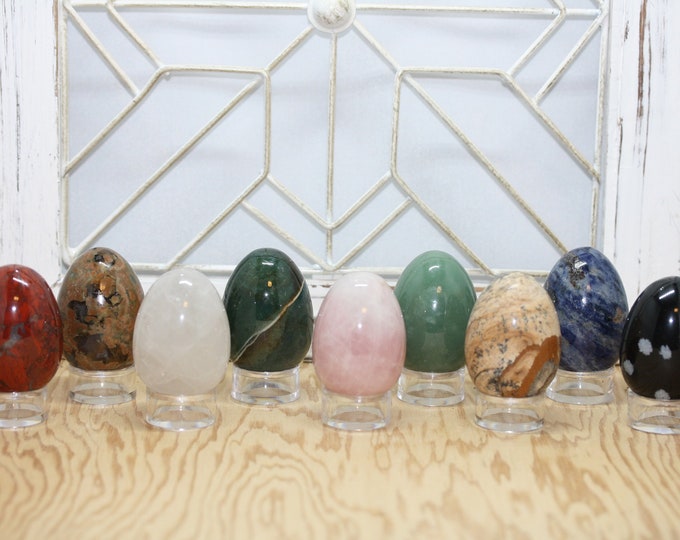 Stone Eggs with Display Stand - Nine Different Stones Available