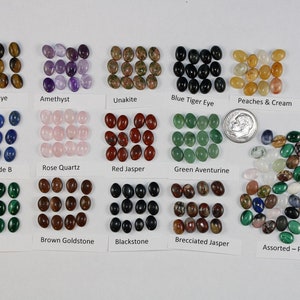 6 x 8 mm Cabochons Package of 12 Gemstones zdjęcie 3